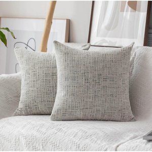 Textured Throw Pillow Covers Chenille Stripe Velvet Pillowcases for Home Decoria